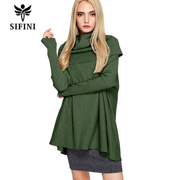 

new 2020 spring autumn winter female long sleeve loose oversize sweaters women bat sleeve turtleneck thick warm long pullovers, White;black