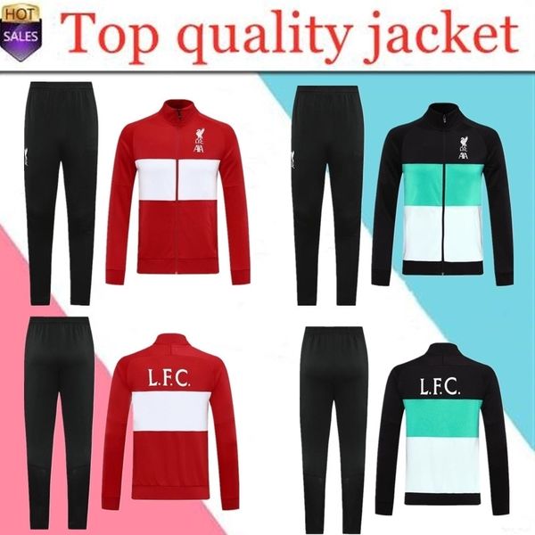 

2020 2021 quality soccer jacket set survetement 20 221 men's long sleeve zipper jacket football shirt set uniform, Black;yellow