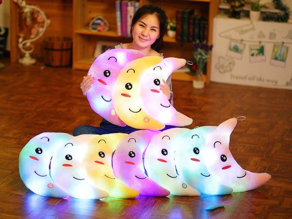 

creative moon led colorful luminous doll luminous pillow plush children toys children's gifts birthday gifts christmas gifts