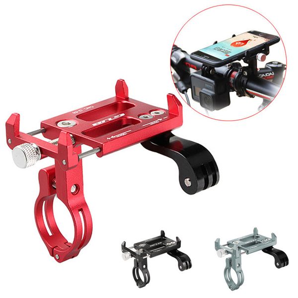 

gub versatile aluminum bicycle motorcycle gps light mount holder for 3.5-7.2 inch phone bracket support bike sport camera
