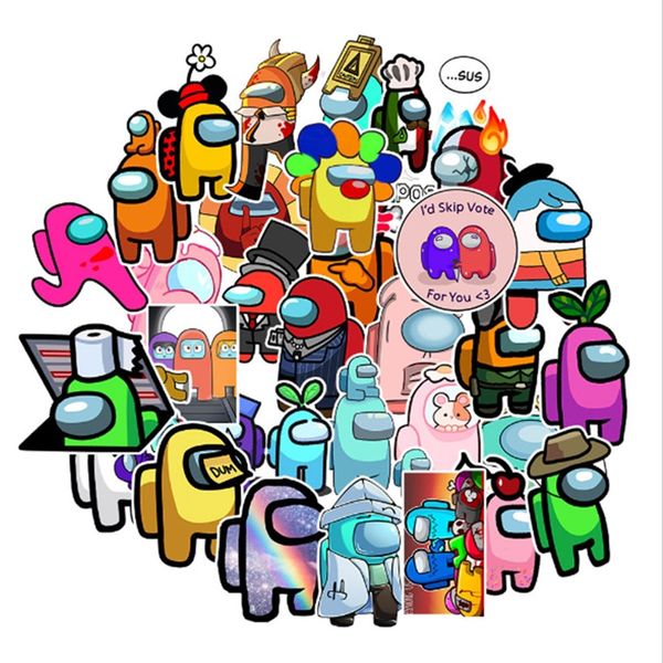 

50pcs skateboard graffiti stickers among us anime for car lappad bicycle motorcycle phone luggage helmet pvc guitar fridge decal e111708