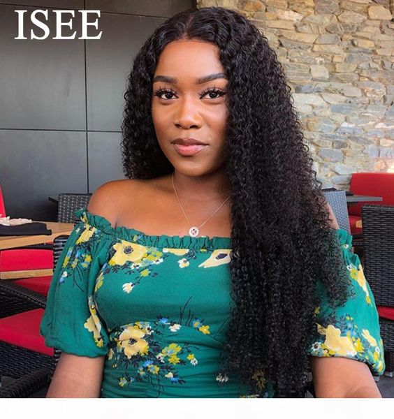 

malaysian kinky curly full lace wigs for women 150% density human hair wigs remy isee hair kinky curly full lace human hair wigs, Black