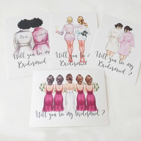 

greeting cards will you be my bridesmaid invite label for wedding hen bachlorette party invitations card 5pcs lot 1