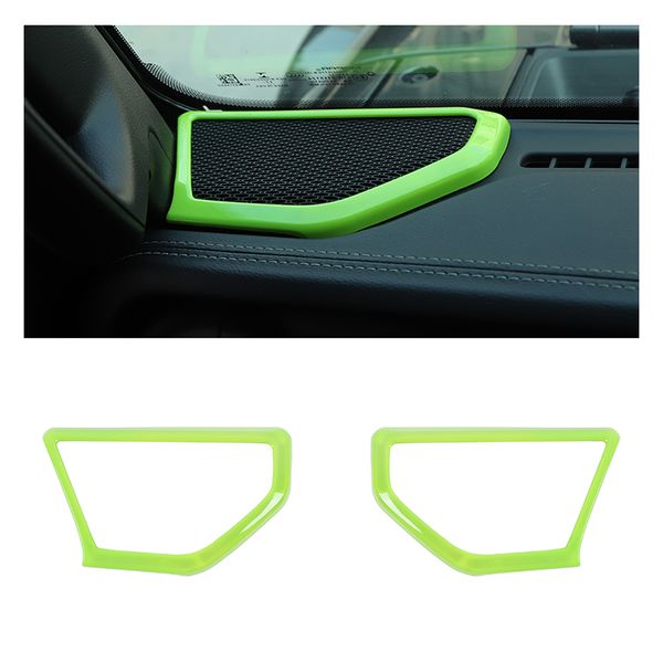 

green abs a pillar speaker decoration cover trim for 2018-2020 jeep wrangler jl jt interior accessories