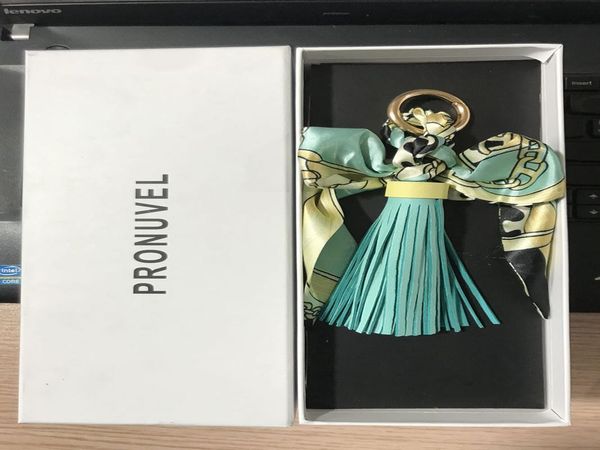 

pronuvel cloth bow knot key chain chiffon pu leather tassel key ring for lady bag ornaments creative fashion keychain key eh890 h bbykja, Slivery;golden