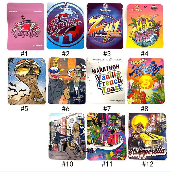 

70 type 3.5g mylar bag edibles gummies smell proof touch film packaging bag resealable zipper pouch custom logo