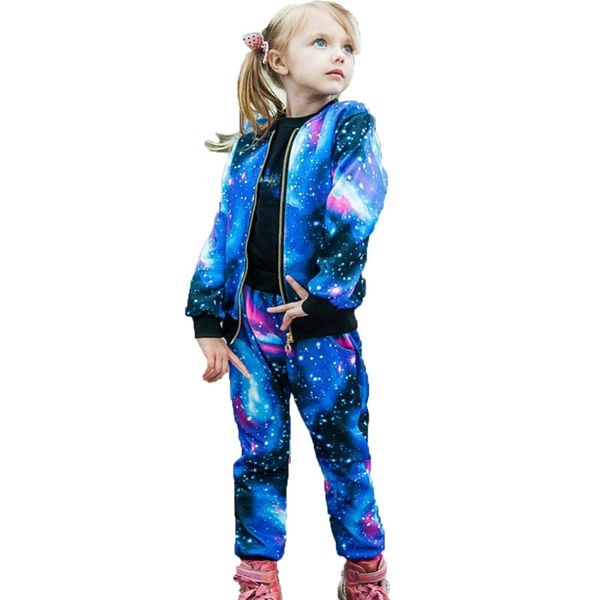 

autumn girls clothing sets children tracksuit fashion zipper coat and pant set kids clothes set carnival girl sports suit y200325, White