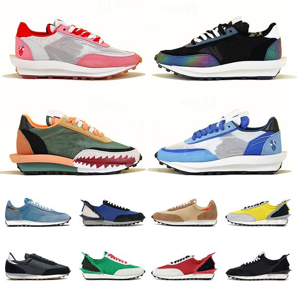 

new arrival xsacai ldv waffle running shoes men women chunky dunky college orange triple black white blue sports sneakers 36-45, White;red