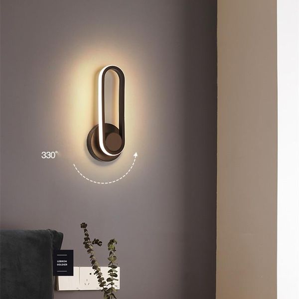 

modern minimalist creative corridor aisle lamp nordic personality stairwell led rotating bedside wall lamp