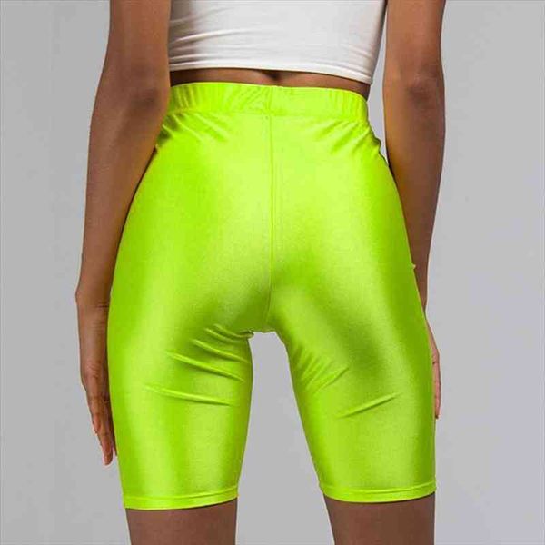 

purple yellow green red neon shorts elastic spandex bicycles solid high waist black biker shorts everyday bodycon biker short, White;black