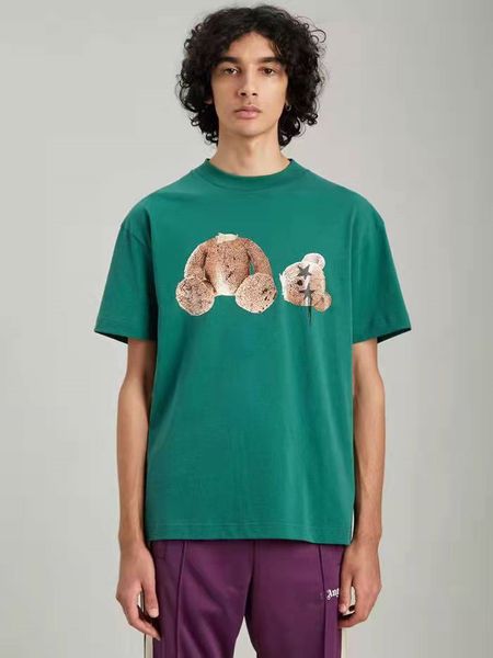 

22ss designer angel high street t shirt beheaded bear loose print round neck t-shirt short sleeve s-xl, White;black