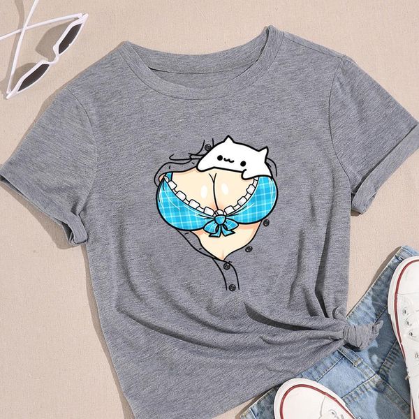 

comfortable 2021 new t shirtblue beautiful pattern breathable graphic t-shirt spoof personality chest aesthetic letter t shirt, White