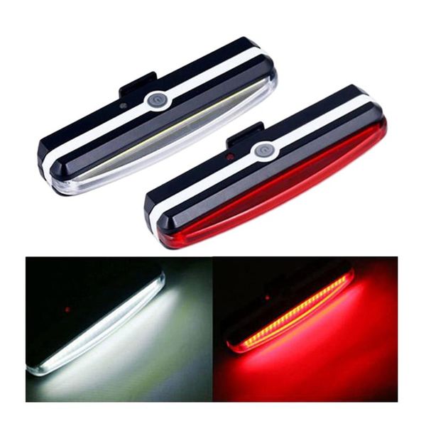 

usb red/white led rear bike light ultra bright taillight 6 modes options