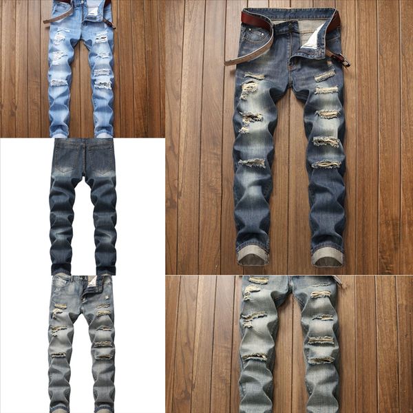 

m1rqy mens designer jeans distressed s biker hole slim fit motorcycle trouser jeans man pant biker denim for men ripped fashion mans black