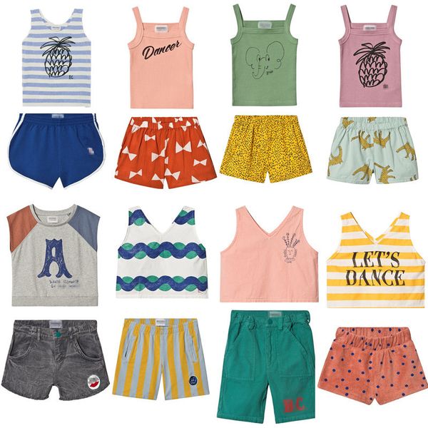 

kids clothes 2020 bc brand summer boys sleeveless dance t shirts pants girls vest baby child shorts tees girl set outfits y200623, White