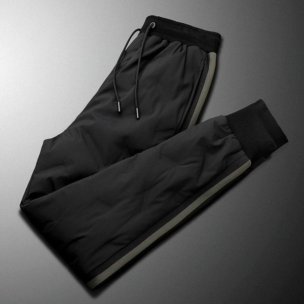 

men's jeans 2021 more outside a man wear to keep warm and fashion duck sweat pants down in winter, Blue