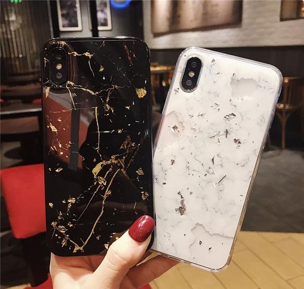 

phone case for iphone 11 6 6s 7 8 plus x xr xs max luxury bling gold foil marble glitter soft tpu golden marble pho jllqgk yyysports