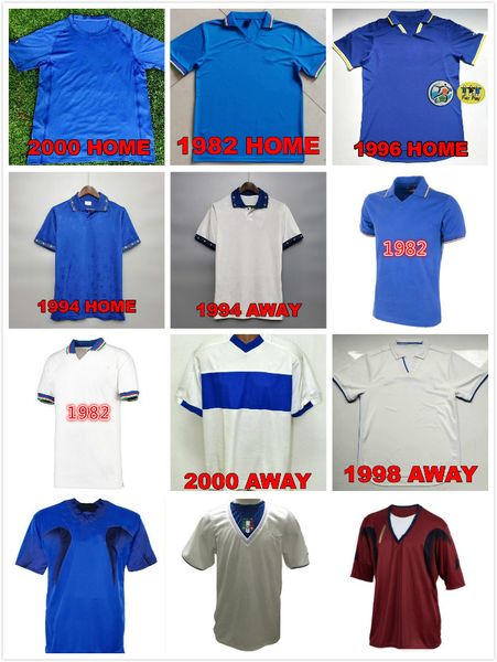 

82 98 94 retro version del piero soccer jersey 00 06 maldini baresi roberto baggio zola conte soccer shirt national team football uniforms, Black;yellow