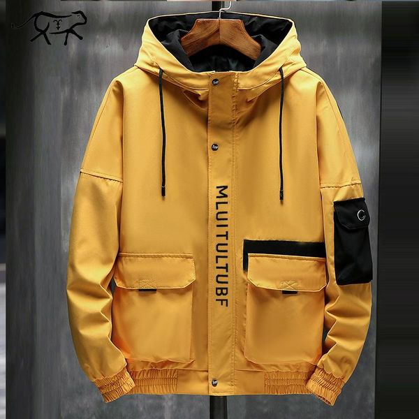 

new brand autumn men's jackets fashion hooded letter printed coats men casual spring outerdoor overcoats male winderbreak winter, Black;brown