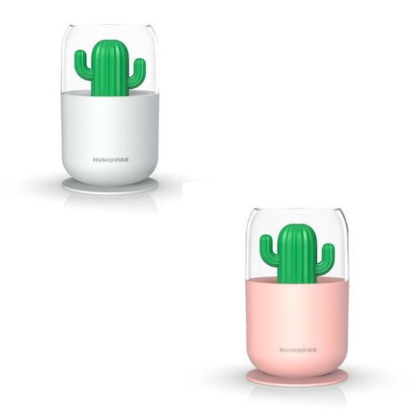 Strumento compatto per l'approvvigionamento idrico Cartoon Cactus Umidificatori carini Mini adulti Bambini Diffusori di oli essenziali Silenzio Famiglia 25mh K2