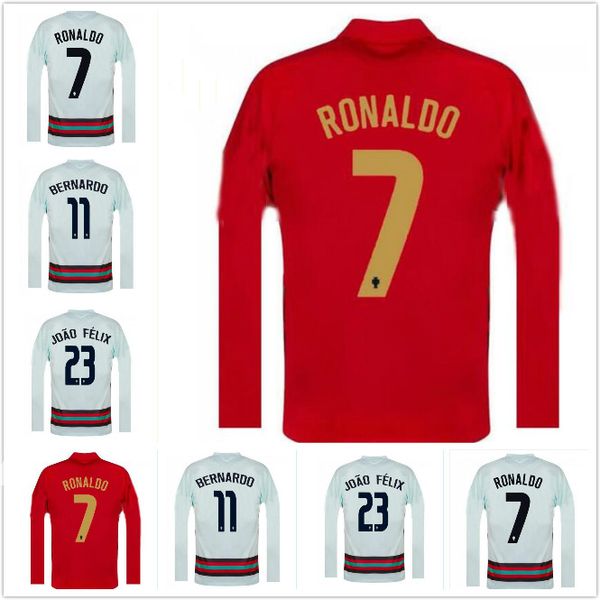 

long sleeve 2020/21 fernandes diogo j pizz soccer jerseys joao felix neves bernardo cancelo ruben neves national team football shirt 20 21, Black;yellow