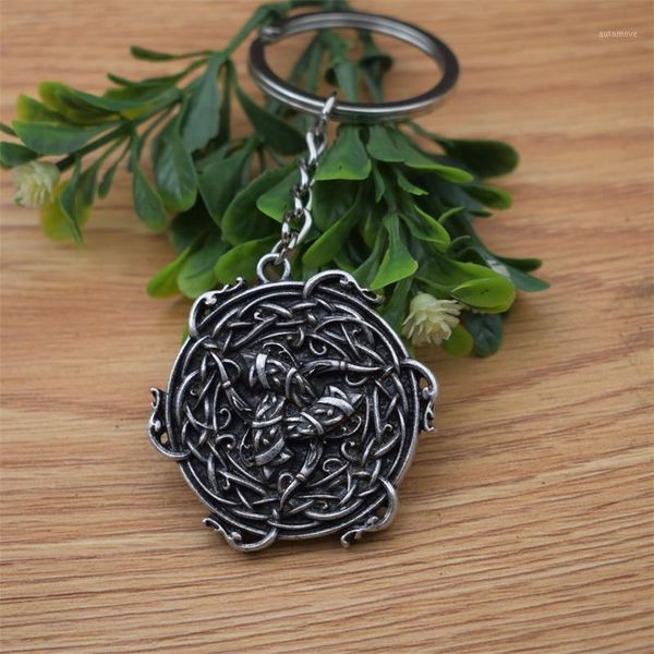 

12pcs nordic vikings rune pendant keychain norse valknut jewelry gift for women men1, Silver
