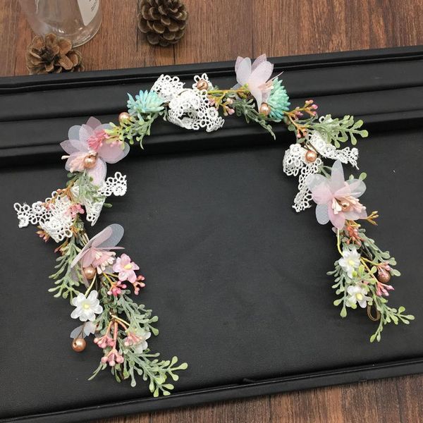 

haimeikang mori style flower headband white lace bow flower crown wedding hair band party festival decor princess flora qylsaq