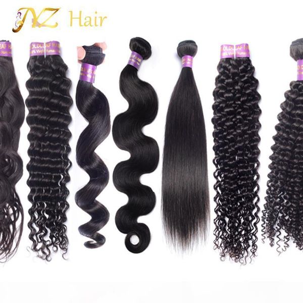 

jyz unprocessed hair weft 3pcs wholesale human hair extensions body wave straight loose deep natural kinky curly virgin hair bundles weaving, Black