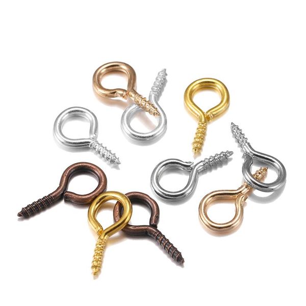 

200pcs small tiny mini eye pins eyepins hooks eyelets screw threaded gold clasps hooks jewelry findings for ma wmtned, Silver