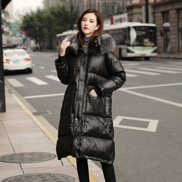 

duck white raccoon skin jacket, winter parka woman's coat 9623 yyy1242 7ieh, Black