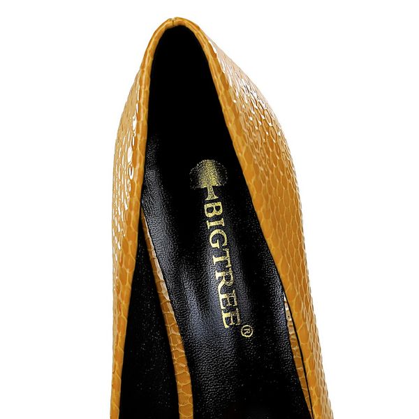 

women 8cm high heels pumps lady scarpins yellow serpentine heels snakeskin office wedding bridal talon stiletto shoesmultifunction, Black