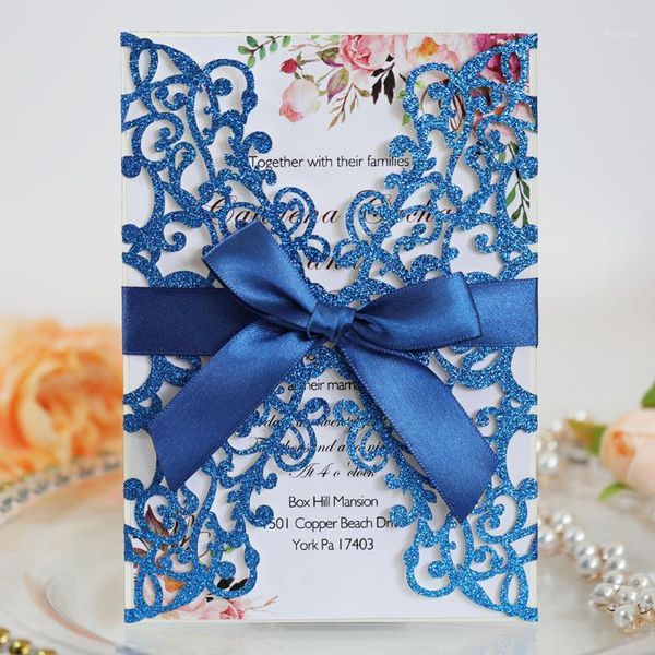 

10set european wedding invitation creative vertical laser cut bow invitation card diy birthday greeting card thanks cards1