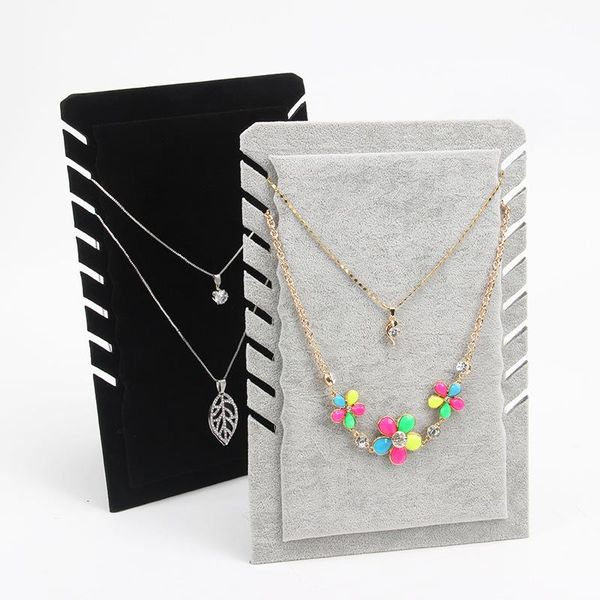 

new velvet necklace stand holder jewelry counter display necklace pendants holder rack jewelry storage organizer 14x19x26.5 cm, Pink;blue