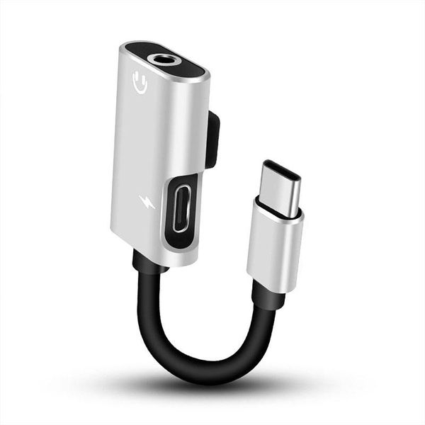 

2 in 1 type c to 3.5 mm charger headphone audio jack usb c cable type-c to 3.5mm connector adapter for mobile phone