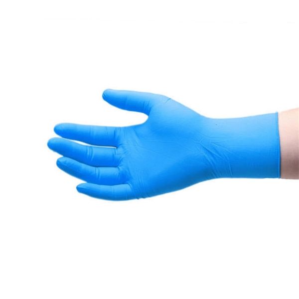 

blue disposable rubber household nitrile acid-resistant material protection cleaning protective gloves there are box t3i
