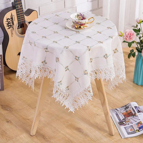 

table cloth european luxury lace tablecloths art net red round cover ins washless dust-proof christmas