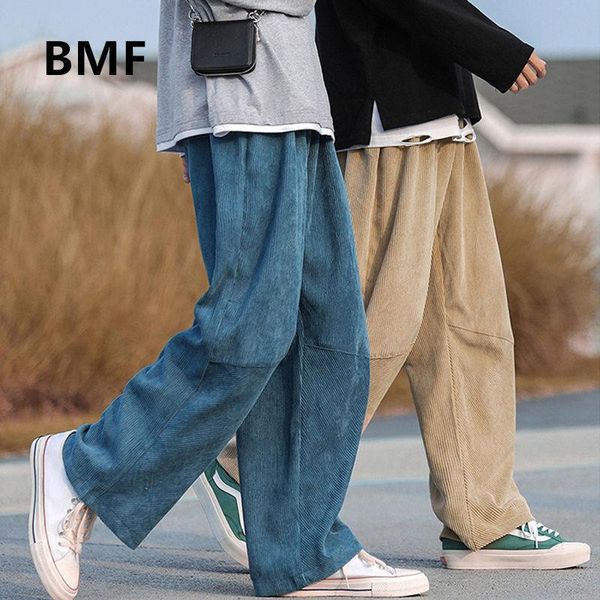

autumn fashion corduroy casual straight pants kpop korean hip hop couple trousers 2020 streetwear harajuku clothes men clothing, Black