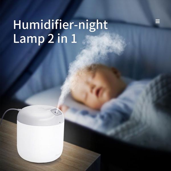 

baseus humidifier air humidifier purifying for home office 600ml large capacity air humidifier humidificador with led lamp h wmtjzt