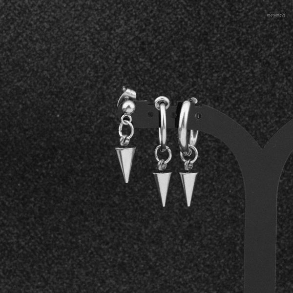 

dangle & chandelier onstall fashion personality circle round cross earrings for men drop punk rock style male jewelry eh81, Silver