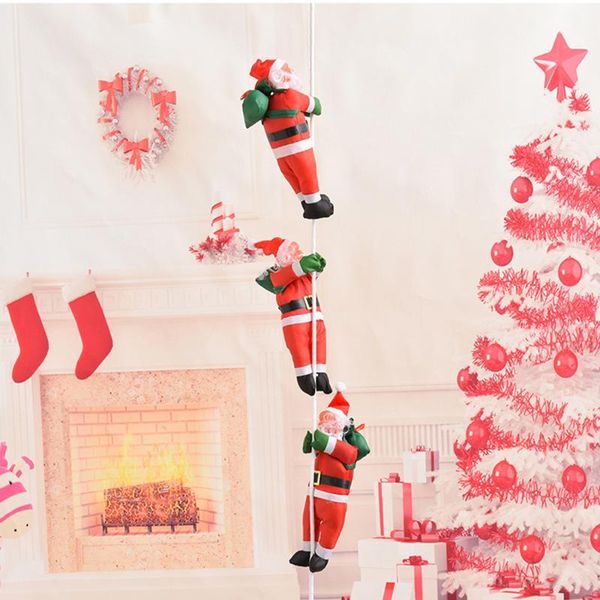 

1pc christmas santa claus doll xmas tree new year hanging decorations christmas pendant ladder toy ornaments decor supplies1