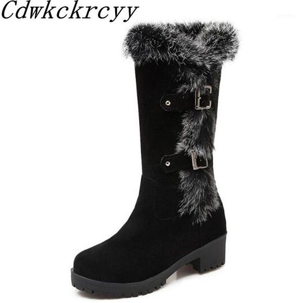 

boots women autumn and winter style leisure time 's hair snow cashmere keep warm student plus size 34-431, Black