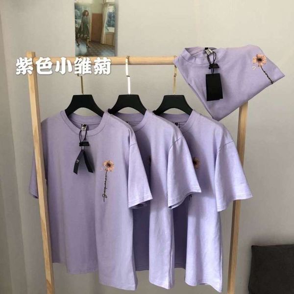 

new momosher t-shirt women 2020 summer loose daisy print harajuku style slim short sleeve top, Black;gray