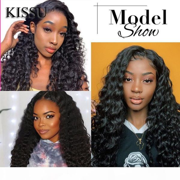 

long wig lace front water wave lace front wig brazilian wigs human hair lacefrontal waterwave curly for women, Black;brown