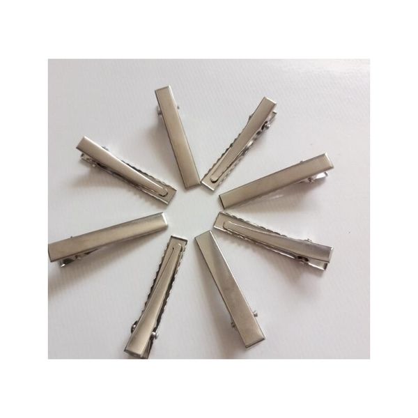 

100 шт. 41 55 мм высокое качество серебро черный аллигатор зажимы для волос плоские барьерные железные художники diy аксессуары для волос дл, Silver