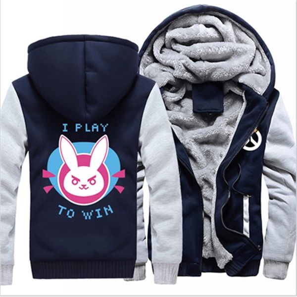 

2021 new us size for men hoodies ow d.va coat hoodie dva cosplay winter fleece thicken jacket clothing rdi6, Black