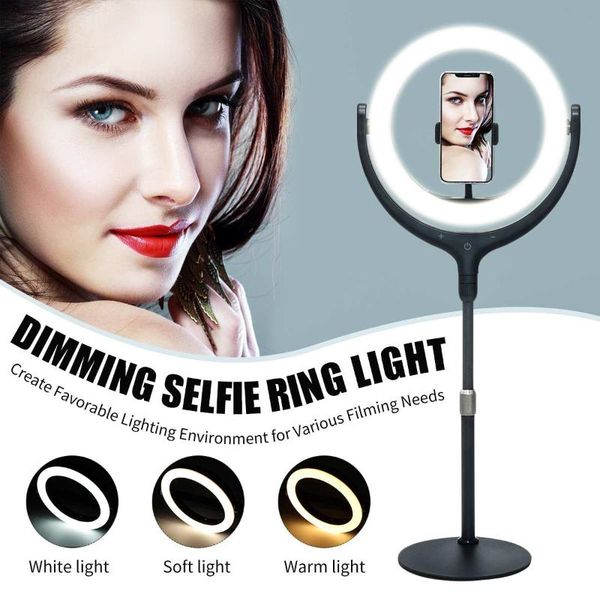 

12 "led dimmable selfie ring light makeup studio usb camera phone ring lamp pgraphy stand tripods for makeup video live