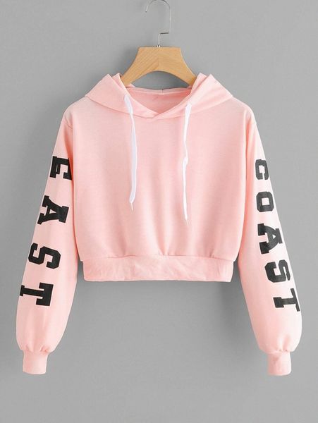 

east coast graphic cropped drawstring hoodie m8xe#, White;black