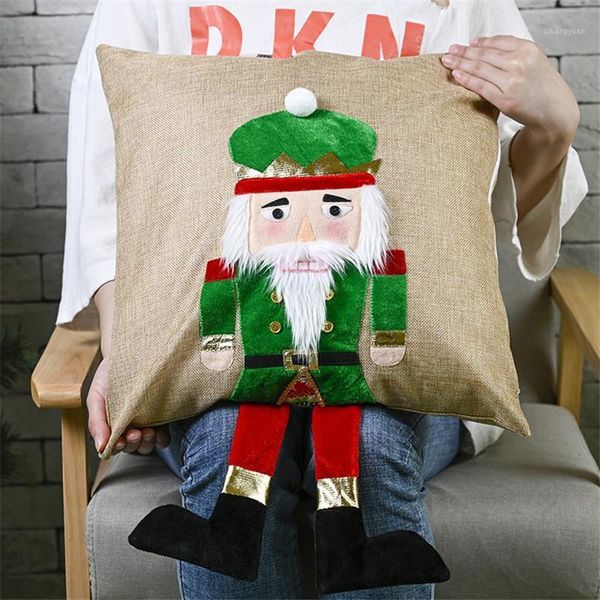 

merry christmas pillow case decor nutcracker soldier decorative christmas pillowcase cushion cover xmas ornament new year 20211