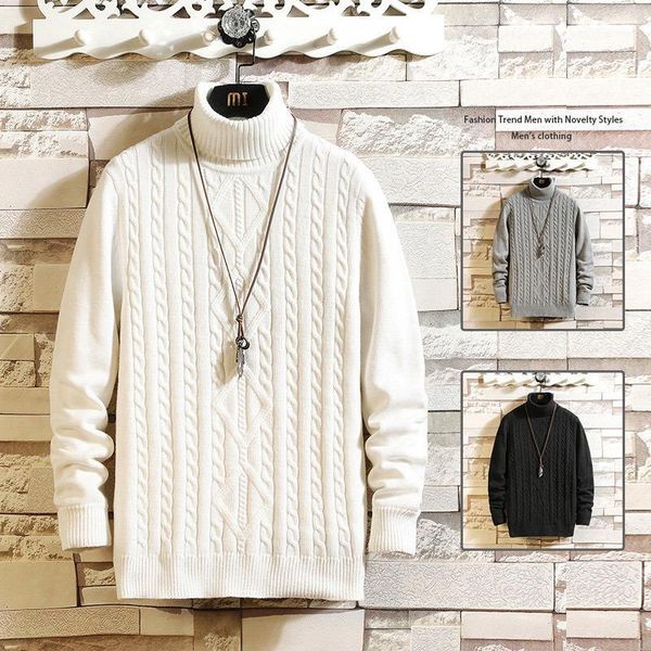 

men's sweaters christmas knitted long sleeves men's winter clothes 2021 japan style casual standard designer pullovers1, White;black