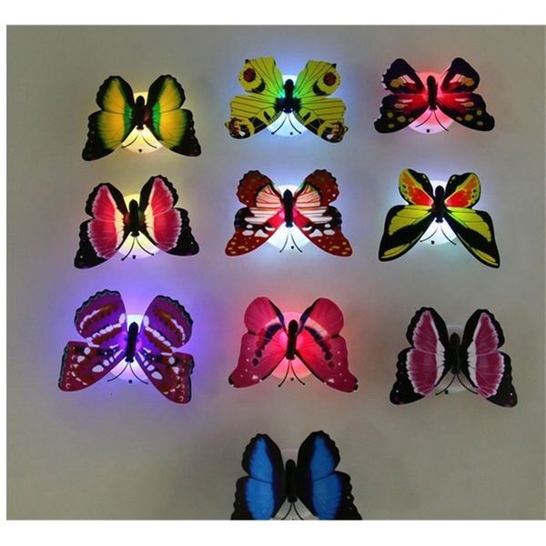 

creative color changing abs butterfly led night lovely lights lamp beautiful home decorative wall nightlights random 10p